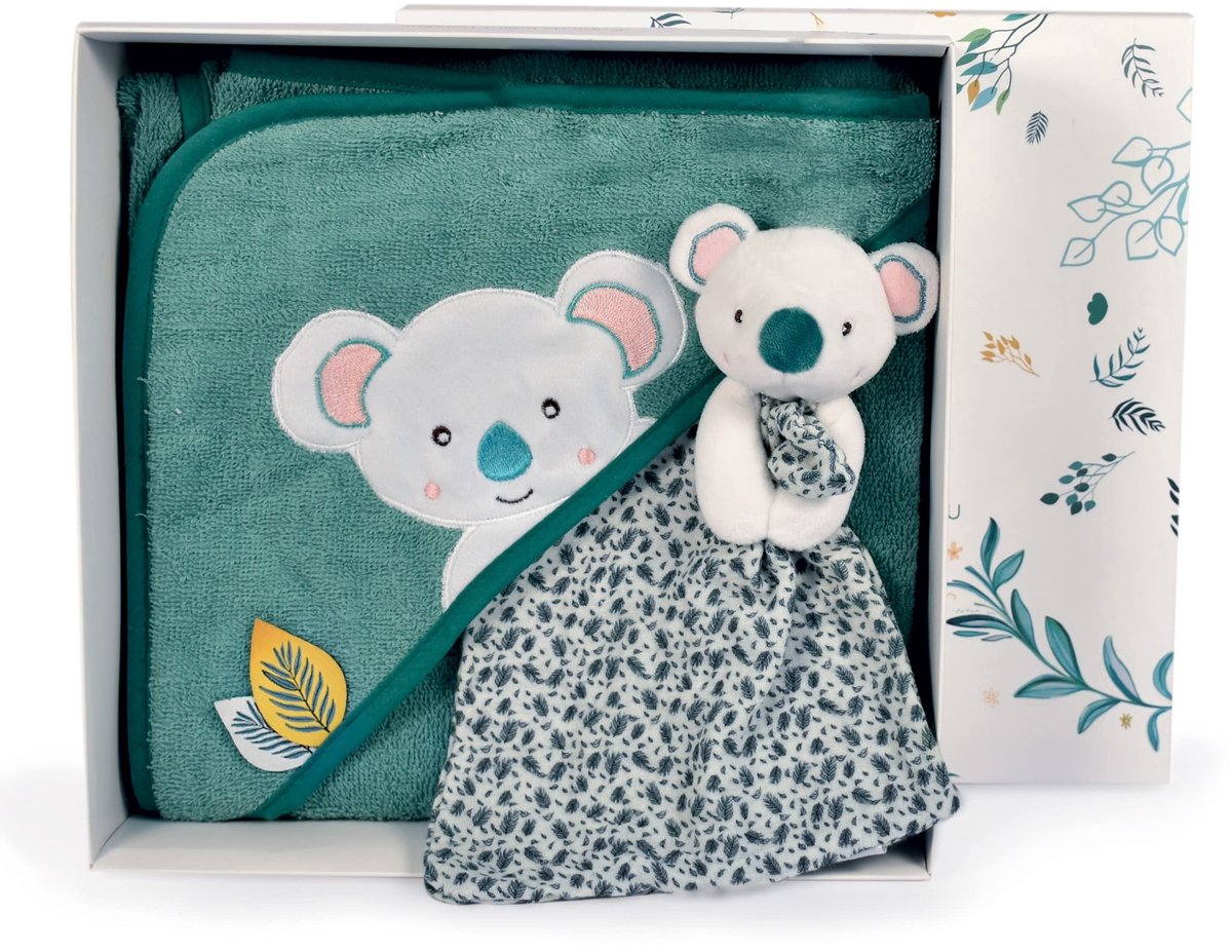 Omgoods - Baby Badcape met Capuchon - Koala Design - 80x80 cm - Groen