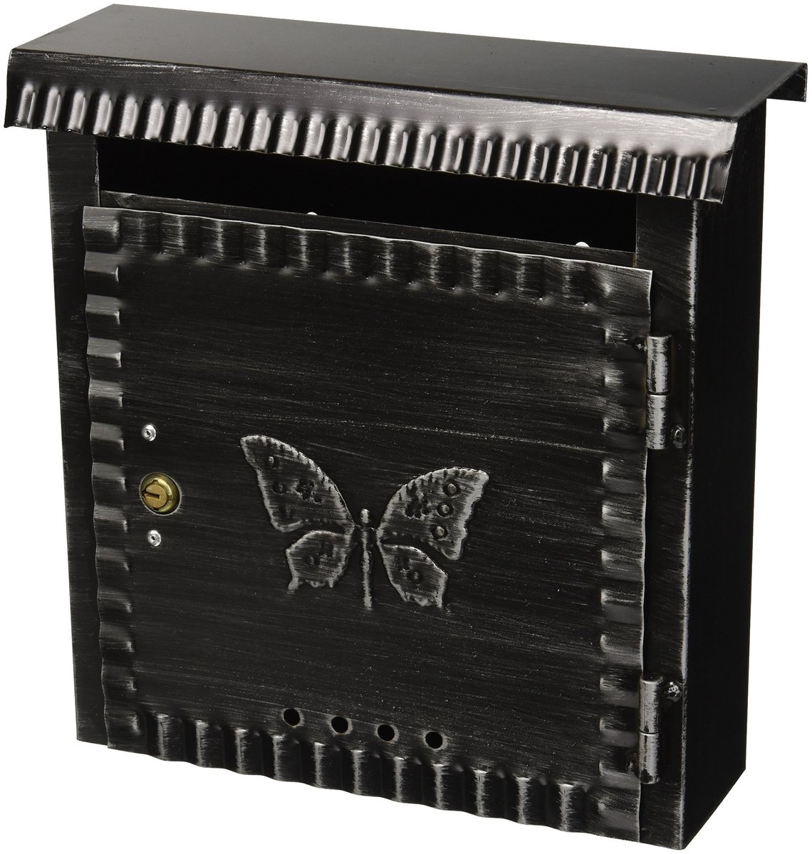 Omgoods - Kleine Antieke Brievenbus van Gietijzer 22 x 8 x 25 cm