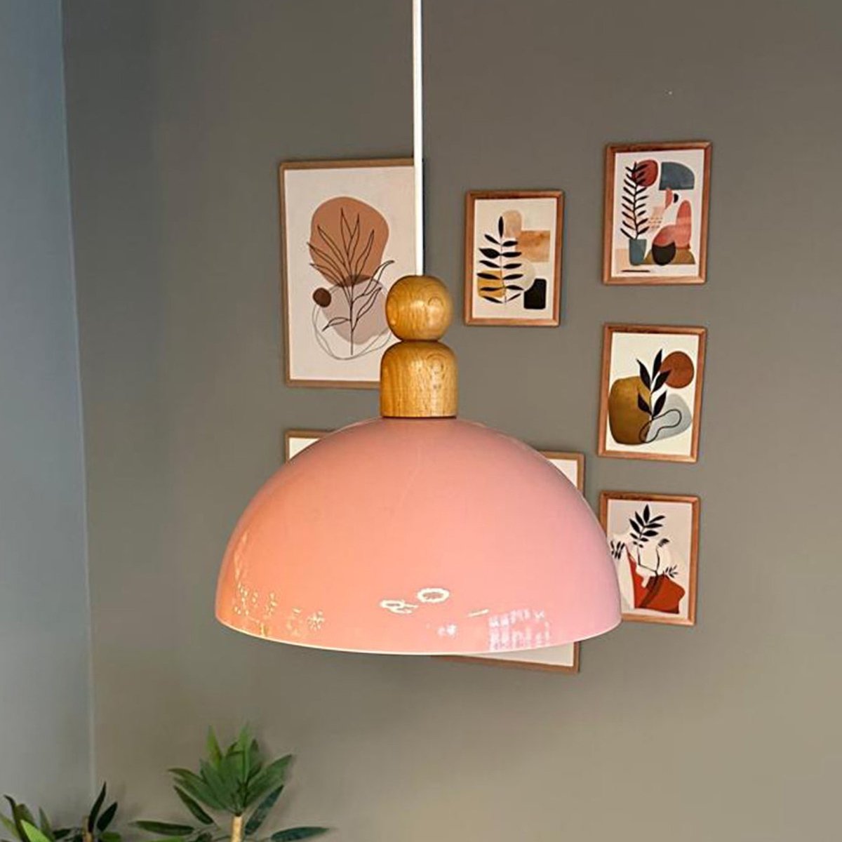 Bamyum Yimpi hanglamp, industriële Modern stijl, Ø43 cm, roze metalen lamp