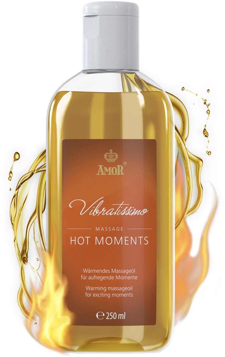 Vibratissimo 'Hot Moments': verwarmende, verzachtende massageolie, liefdesolie, erotische liefdesolie