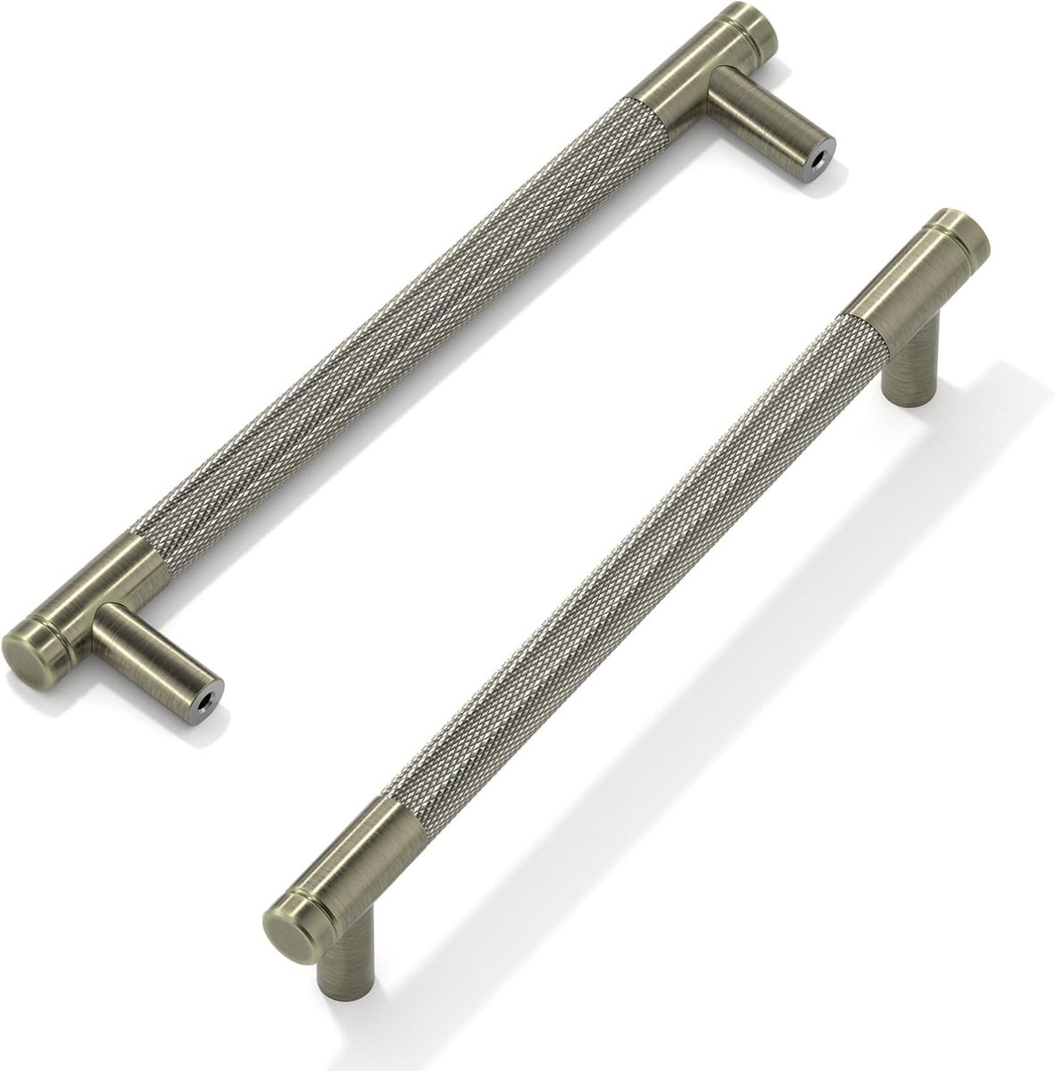 Set van 10 Deurgrepen in Antiek Messing voor Keuken- en Kastdeuren - Moderne Knopgrepen met 160mm Bevestigingsafstand voor Meubels en Lades