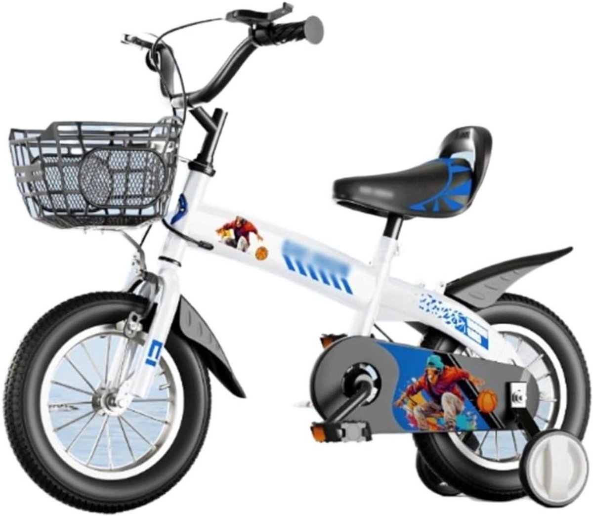 Kinderfiets Loopfiets Kinderen Leren Fietsen Dubbel Rem Systeem 18 inch Blauw