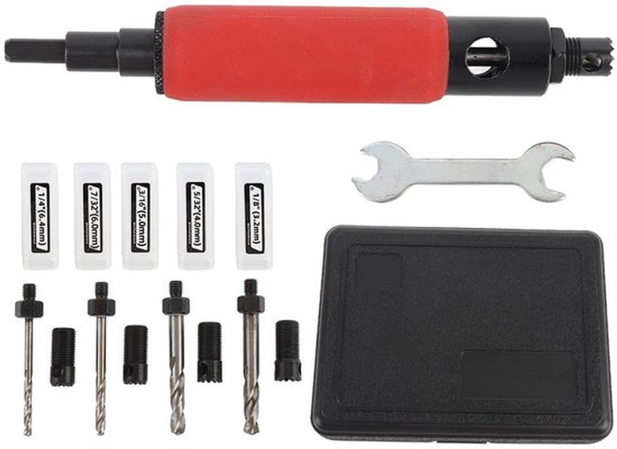 Rivet verwijderaar tool kit - Precieze verwijdering - Dome Flat Head - Rivets - Elektrische boor - Staal - Geschikt voor 5/32-3/16in en 1...