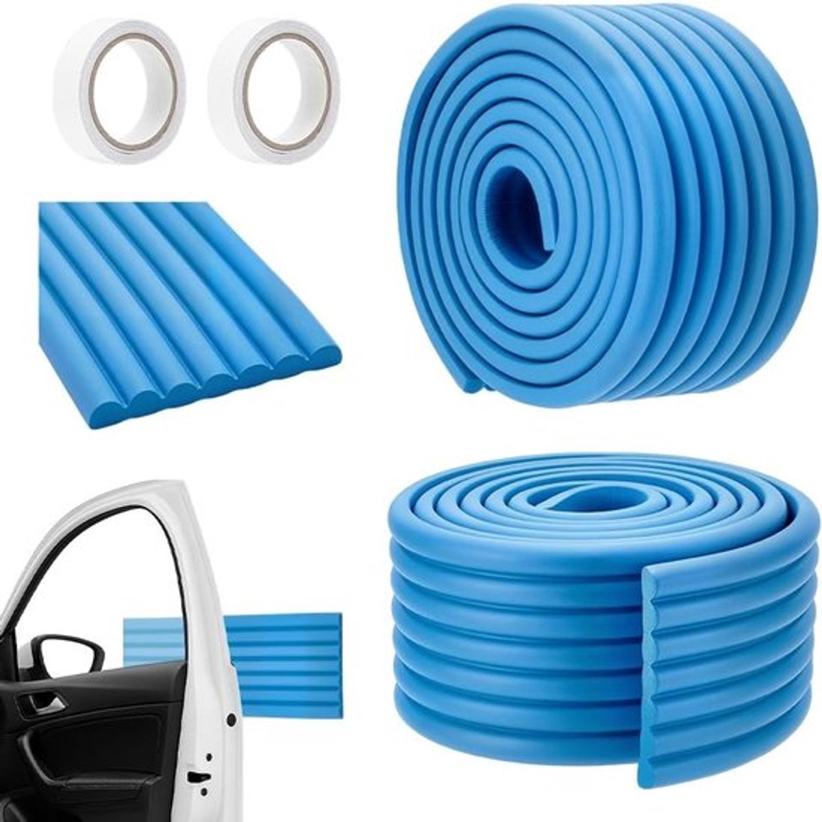 4.1 m Hoekbescherming voor Tafelranden, 7.3 x 0.8 cm, Zelfklevende Tape voor Meubels, Veiligheid voor Kinderen, Bescherming tegen Snijranden, Royal Blue