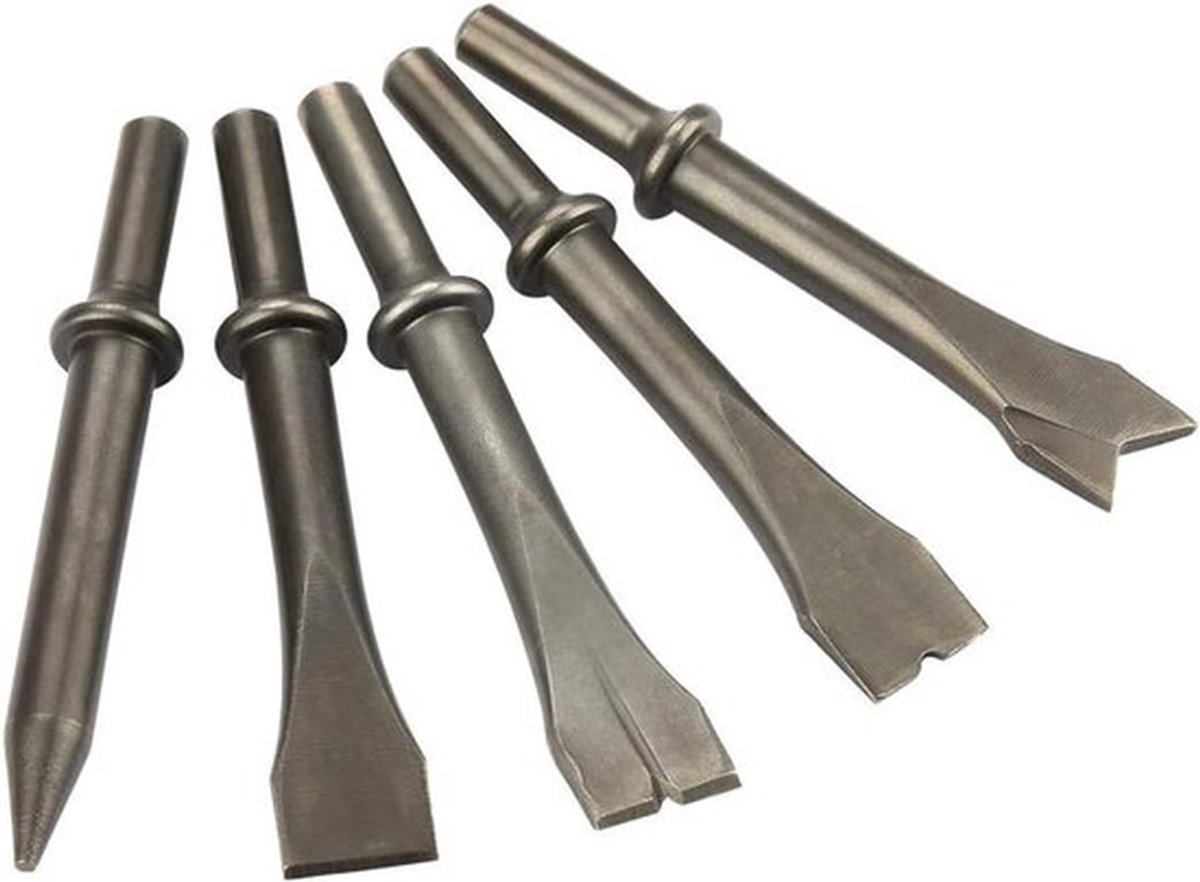 Set van 5 Pneumatische Hamer Beitels van Hoogwaardige Staal - Geschikt voor 150/190/250 Air Hammer, Ideaal voor Metaalbewerking en Constructie