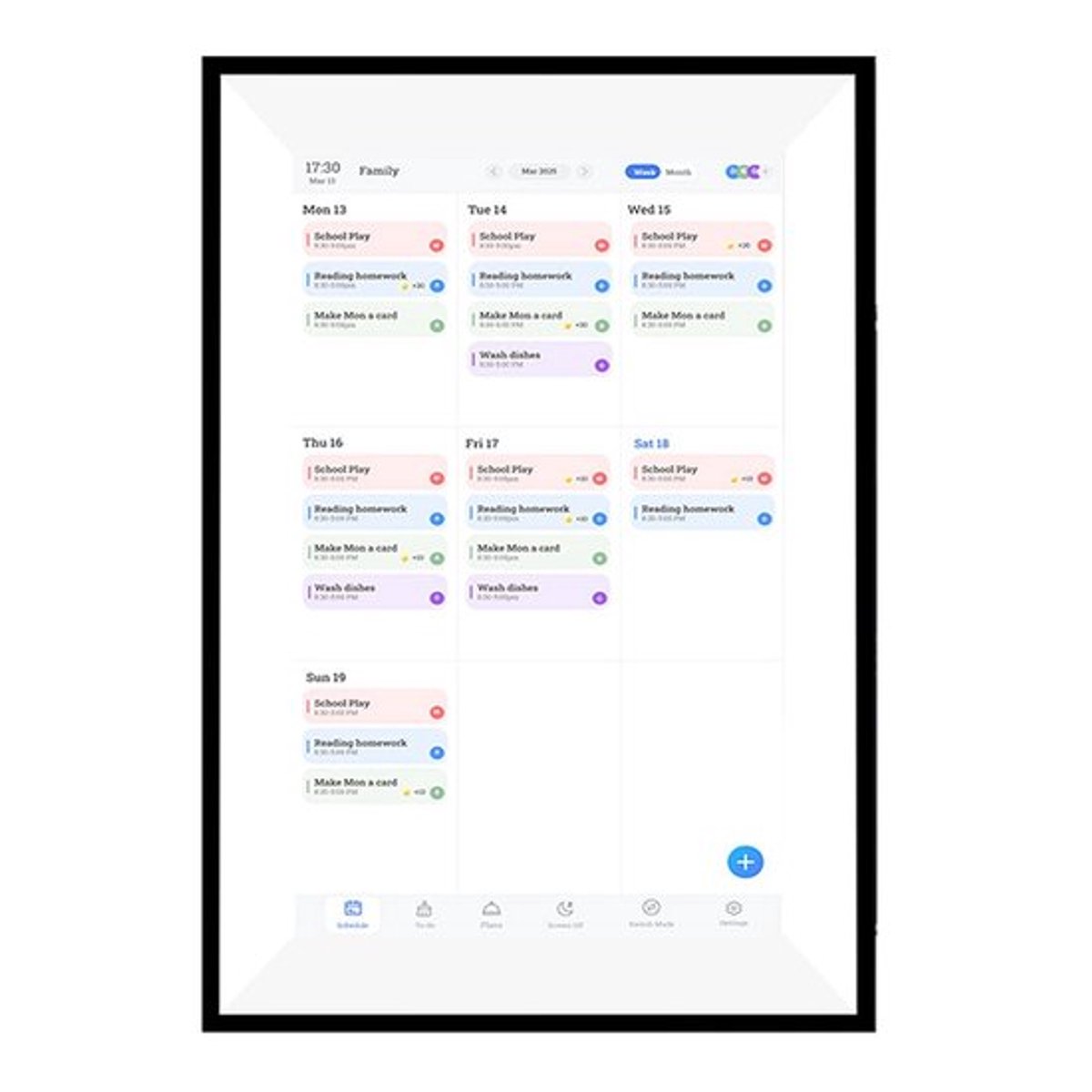 Digitale Agenda 10,1 Inch HD Touchscreen - Digitale Kalender - Kalenderklok - Familieplanner - Eetplanning - Synchronisatie met iCloud