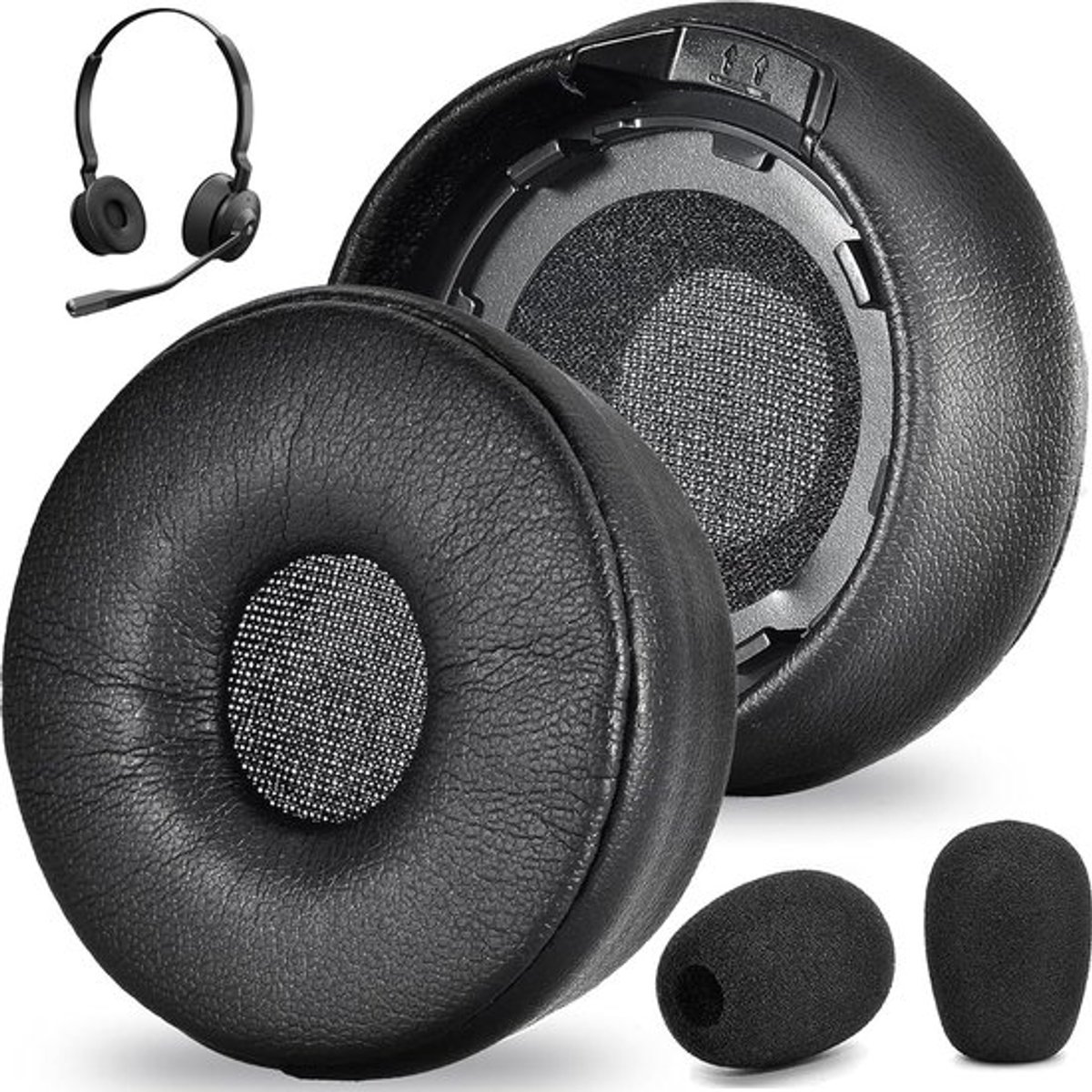 Comfortabele oorkussens en microfoon schuim voor Jabra Engage 55/65/75 headset - Perfecte pasvorm en geluidskwaliteit, niet geschikt voor mono versie