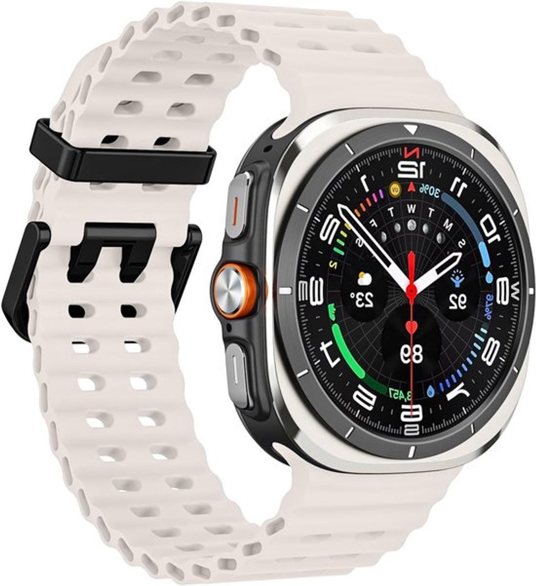 Sportieve en Ademende Silicone Horlogeband voor Samsung Galaxy Watch Ultra 47mm - Waterdichte Accessoires voor Mannen en Vrouwen