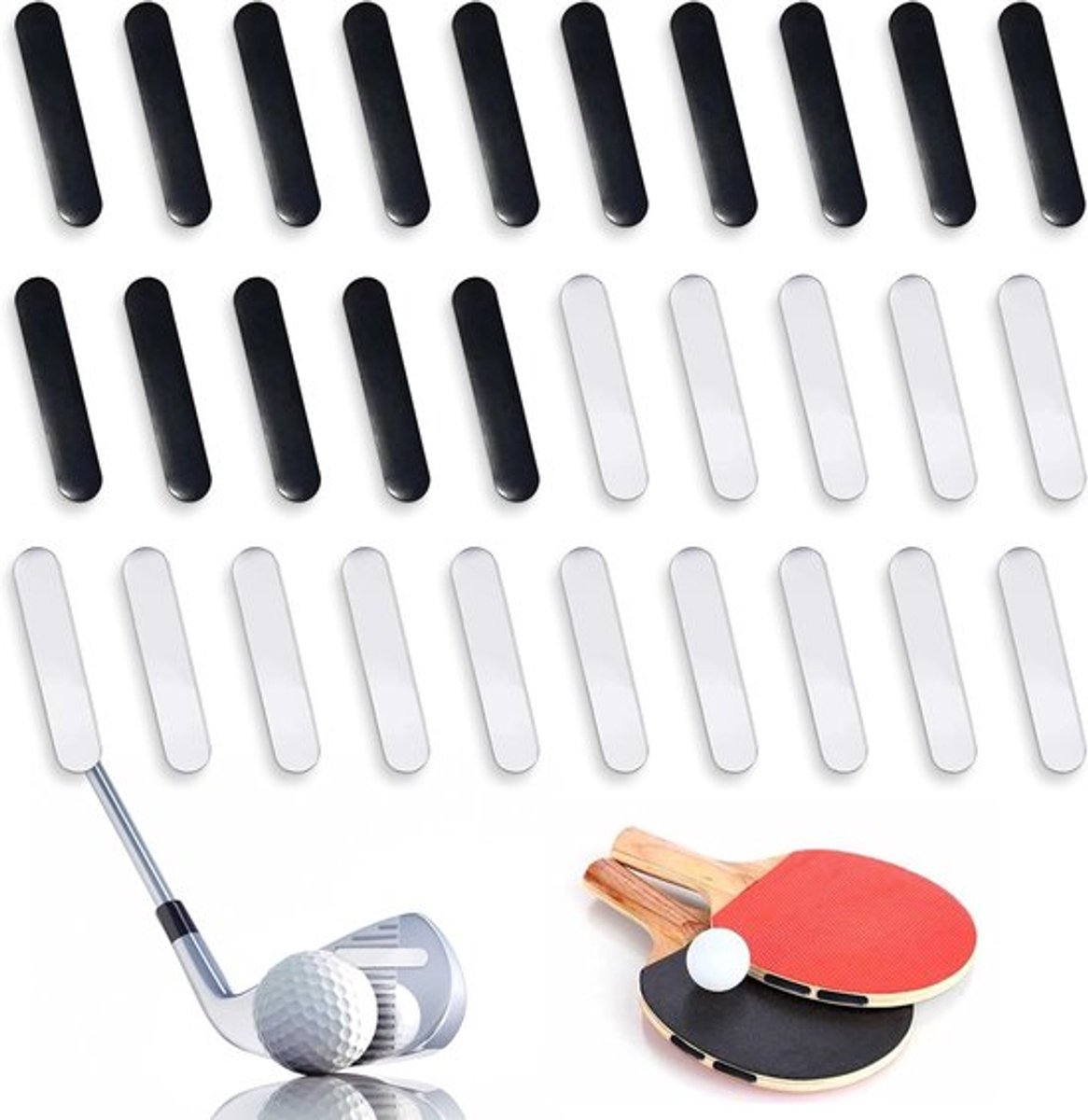 30 Stuks Zelfklevende Lood Tape voor Golfclubs, Tennisrackets en Pickleball Peddels - Ideaal voor Balans, Gewicht en Prestaties