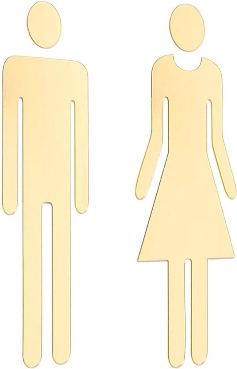 20 Stuks Gouden Toiletsymbolen van Acryl, Zelfklevende Toiletborden voor Dames en Heren, Perfect voor Bedrijf, Thuis, Restaurant en Kleedkamers