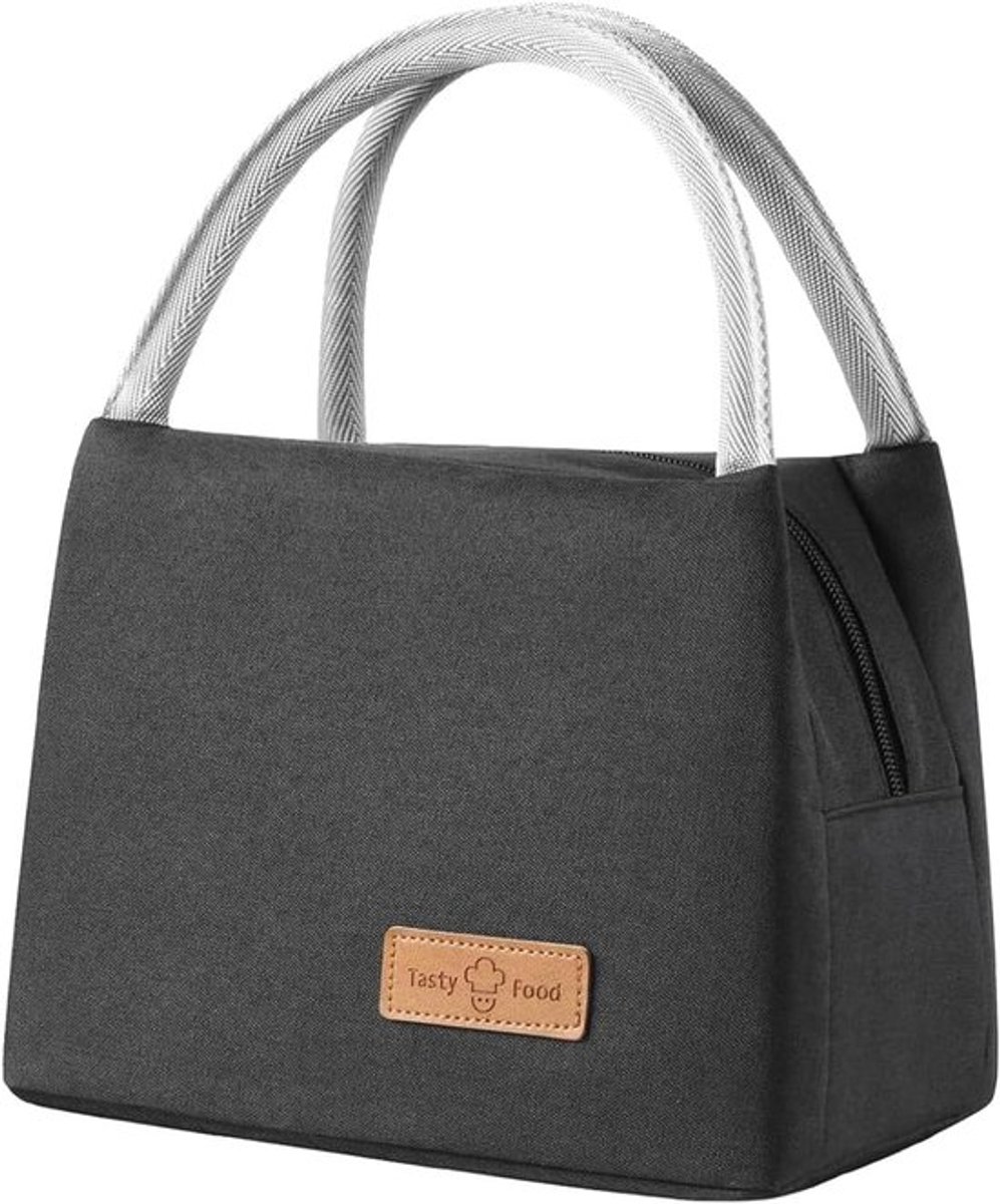 Lunchtas - Koeltas - Koeltassen - Lunchzak - 27x16x19 cm - 8 Liter - Draagbare Lunchzakken - Handvat Riem - Lunch / Blikjes - Koeltas voor Heren en Dames - voor Werk School Picknick - Zwart