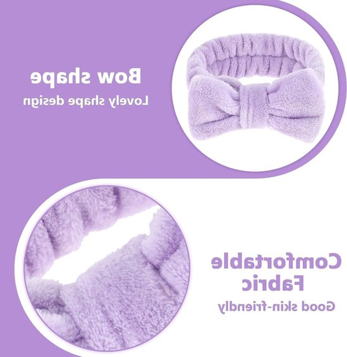 Zachte en Absorberende Hoofdband voor Gezichtsverzorging - Ideaal voor Reiniging, Spa en Make-up Gebruik, Elastische Fleece Hoofdband