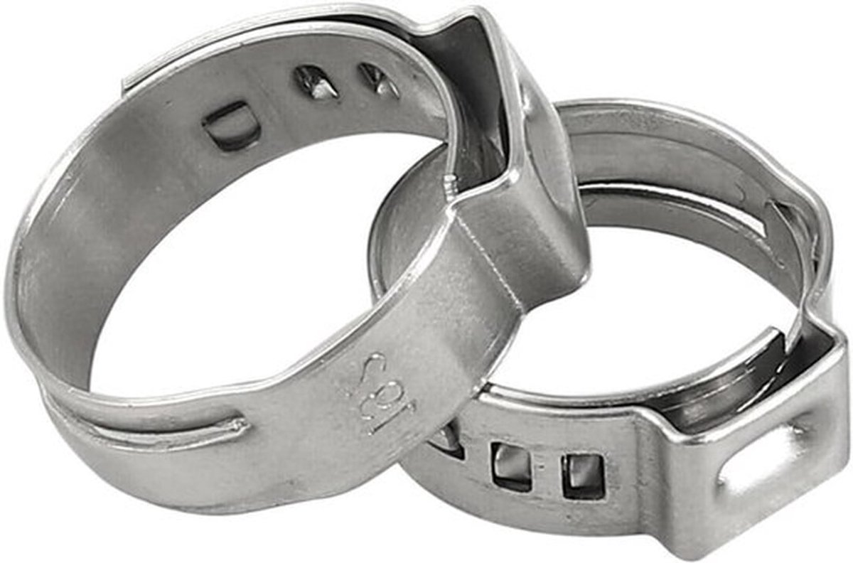 Assortiment van 100 RVS Slangenklemmen met Pliers Set en Crimping Tools voor Stepless en Single Ear Slangenklemmen