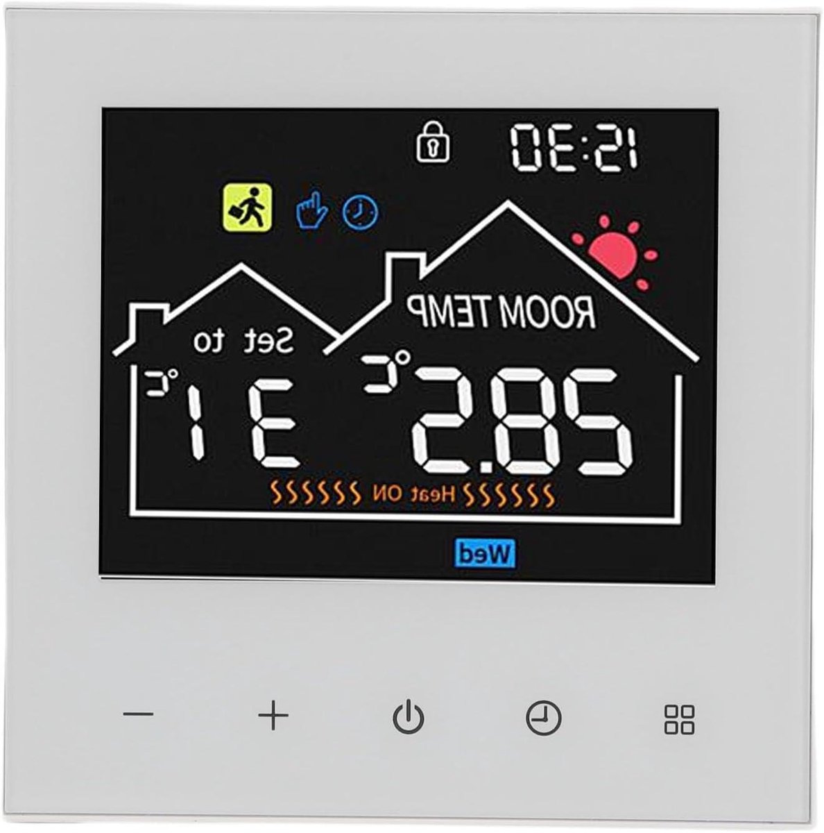 Intelligente Thermostaat - Slimme Regelaar - Comfort Regelen - Touchscreen Bediening - 86 x 86 mm - Wit