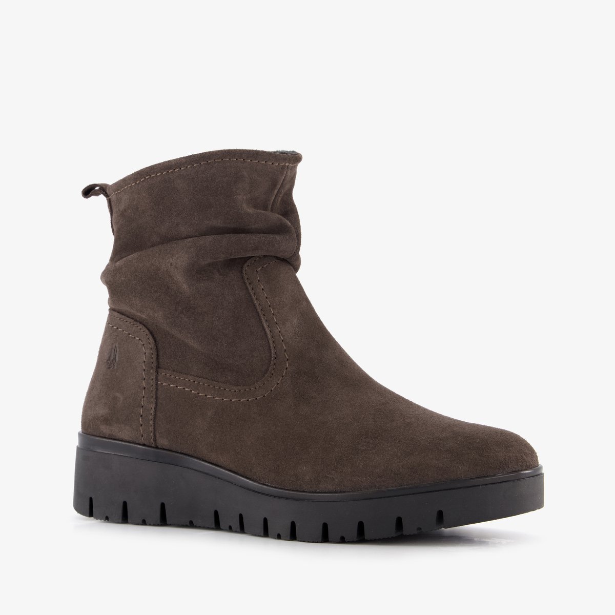 Hush Puppies suède dames enkellaarsjes donkerbruin - Maat 42 - Echt leer - Uitneembare zool