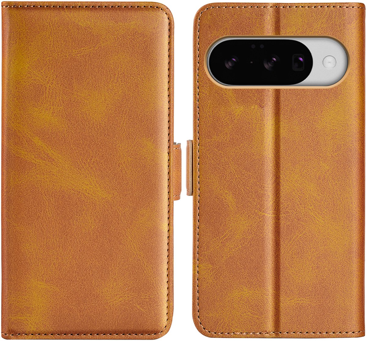 MobyDefend Hoesje - Geschikt voor Google Pixel 11 - Luxe Wallet Book Case (Sluiting Zijkant) - Lichtbruin