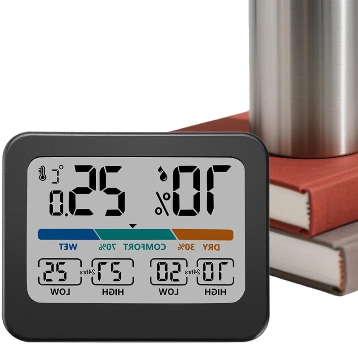 Luchtvochtigheidsmeter Digitale - Klimaatmeter Binnen - Omgevingsmonitoring Binnen - Kleurrijk Groot Display - 93x73x19cm - Wit