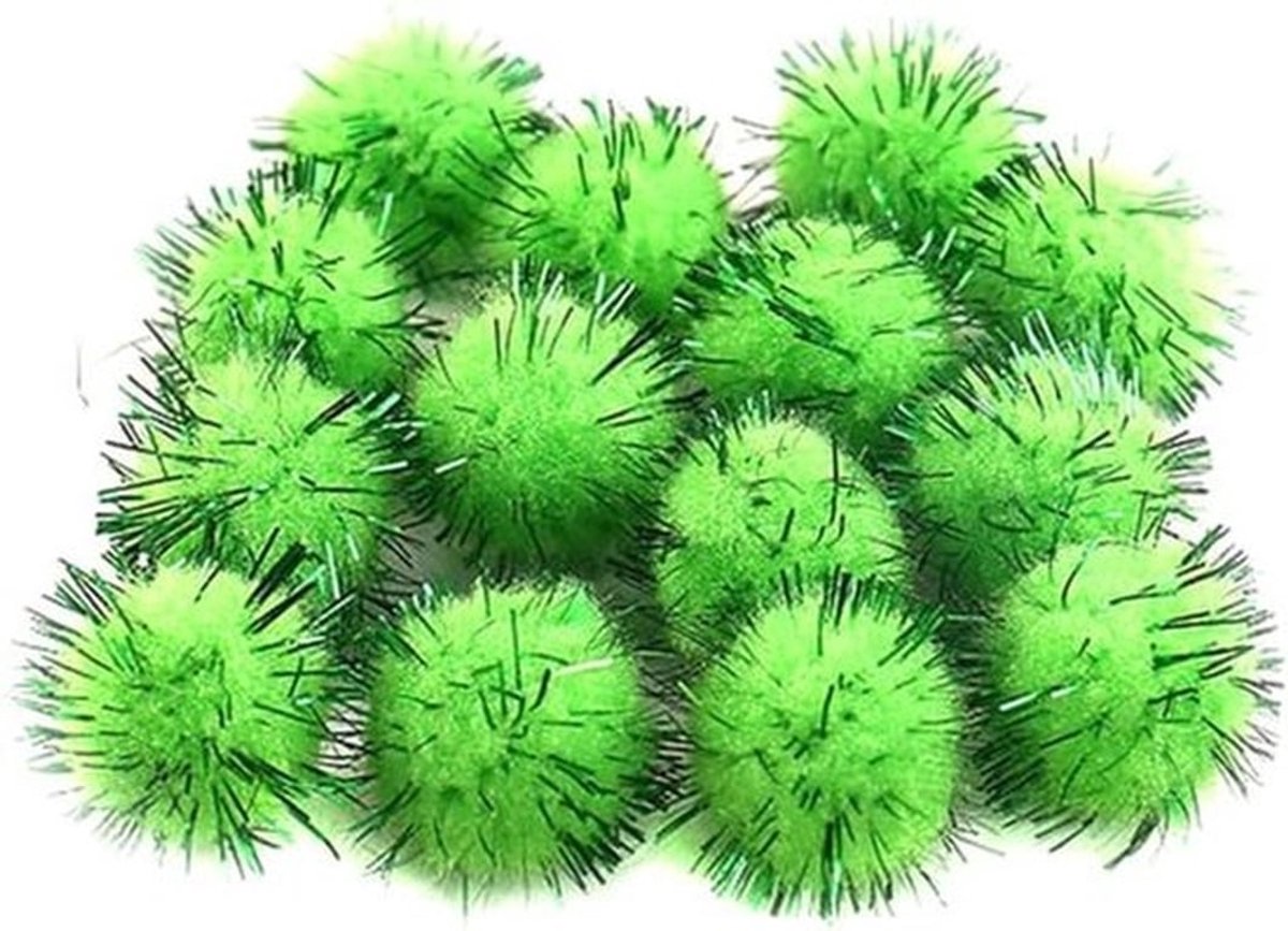 250 Stuks Mini Pompoms voor Creatief Gebruik, 20mm Fluffy Bollen voor Knutselen, DIY Decoratie en Naaien, Groen