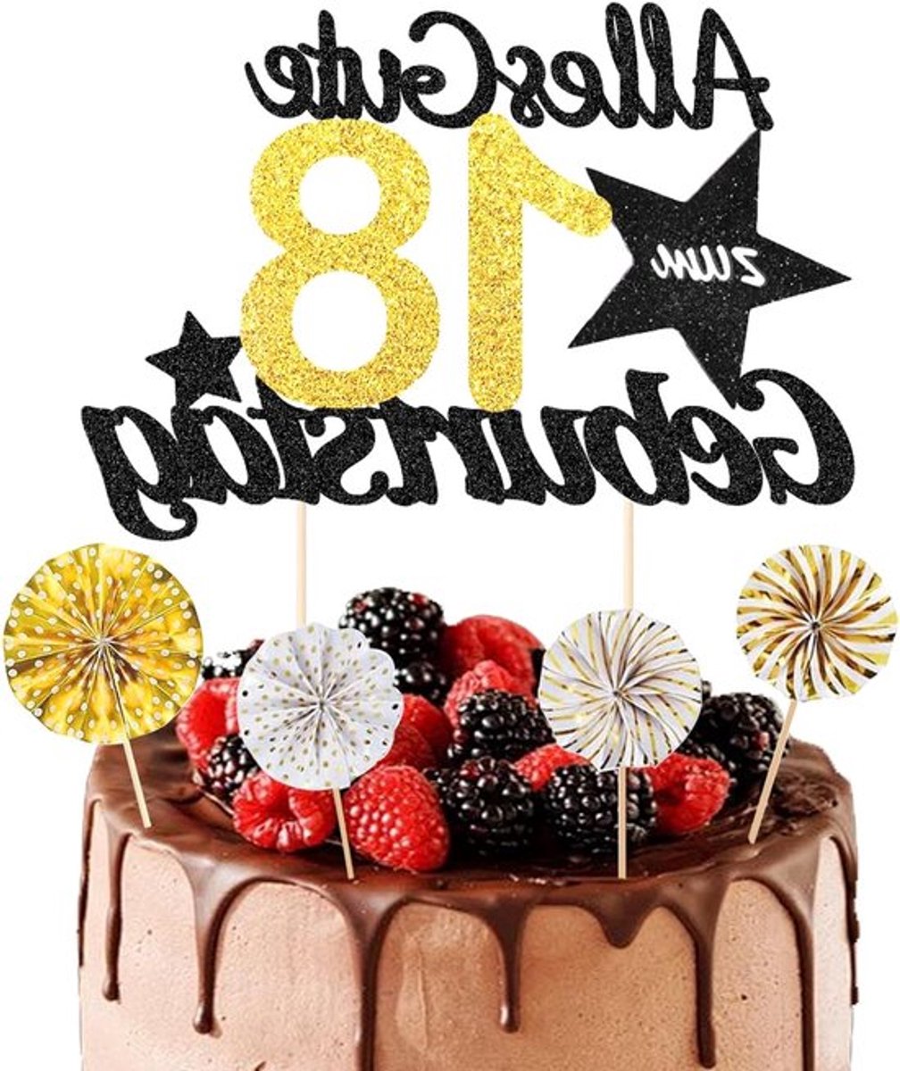 Verjaardagstaart Versiering voor 18e Verjaardag - Feestdecoratie, Ballonnen en Cadeaus