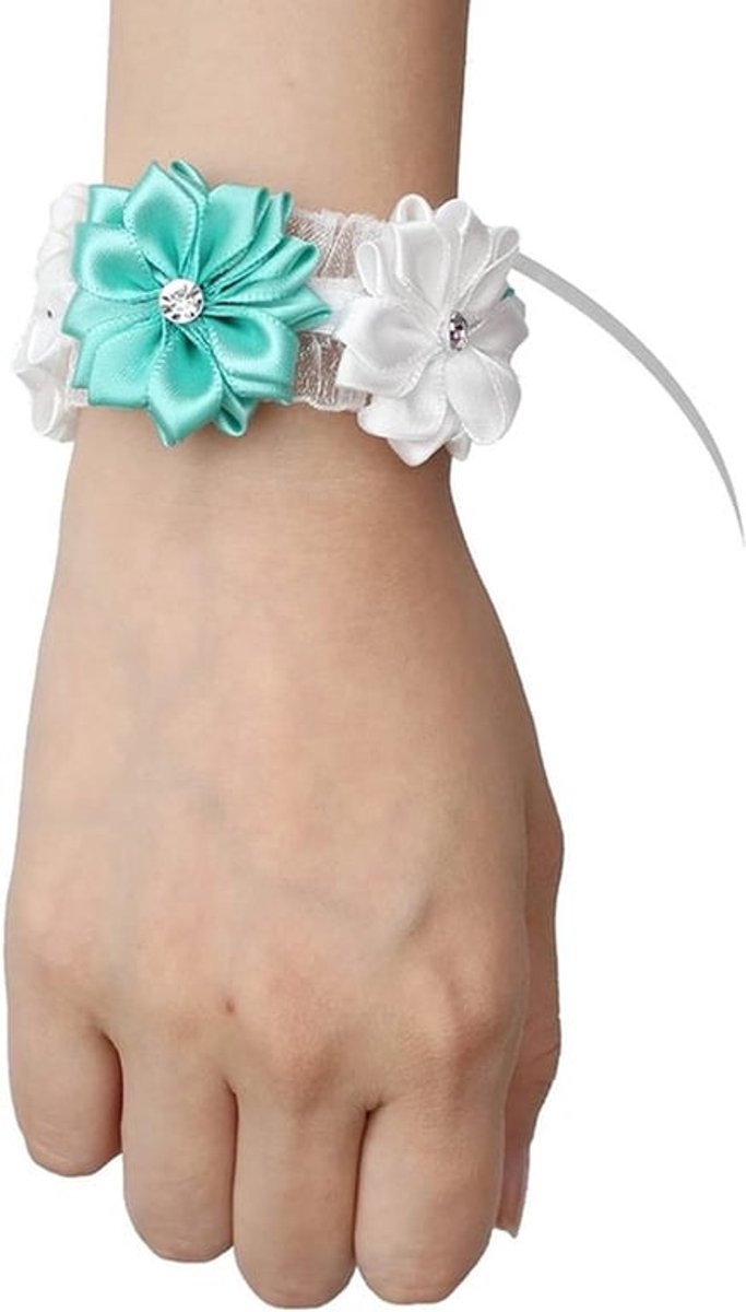 Romantische zijden bloemenarmbanden voor bruiloften - 6 stuks - Bruidsmeisjesaccessoires, Decoratie en Geschenken
