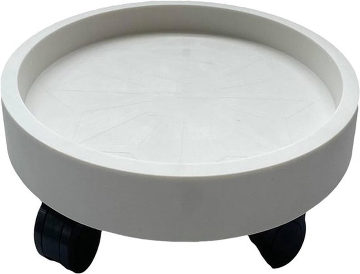 Verwijderbare Ronde Bloempot met Wielen - Draaibare Plantstand voor Balkon - Wateropvangbak van Kunststof, Ideaal voor Binnen en Buiten, Tuinaccessoires