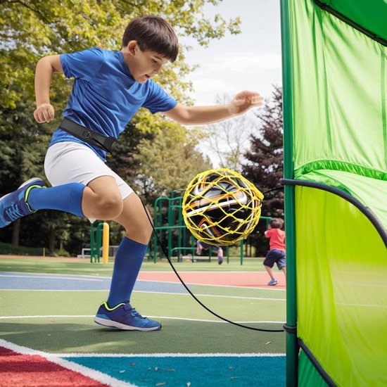 Voetbaljongleertrainer - Voetbaltrainer balnet - Voetbalvaardigheden verbeteren - Ball Retrieval Eliminator - Voor ballen maat 3/4/5 - Geel — afbeelding 3