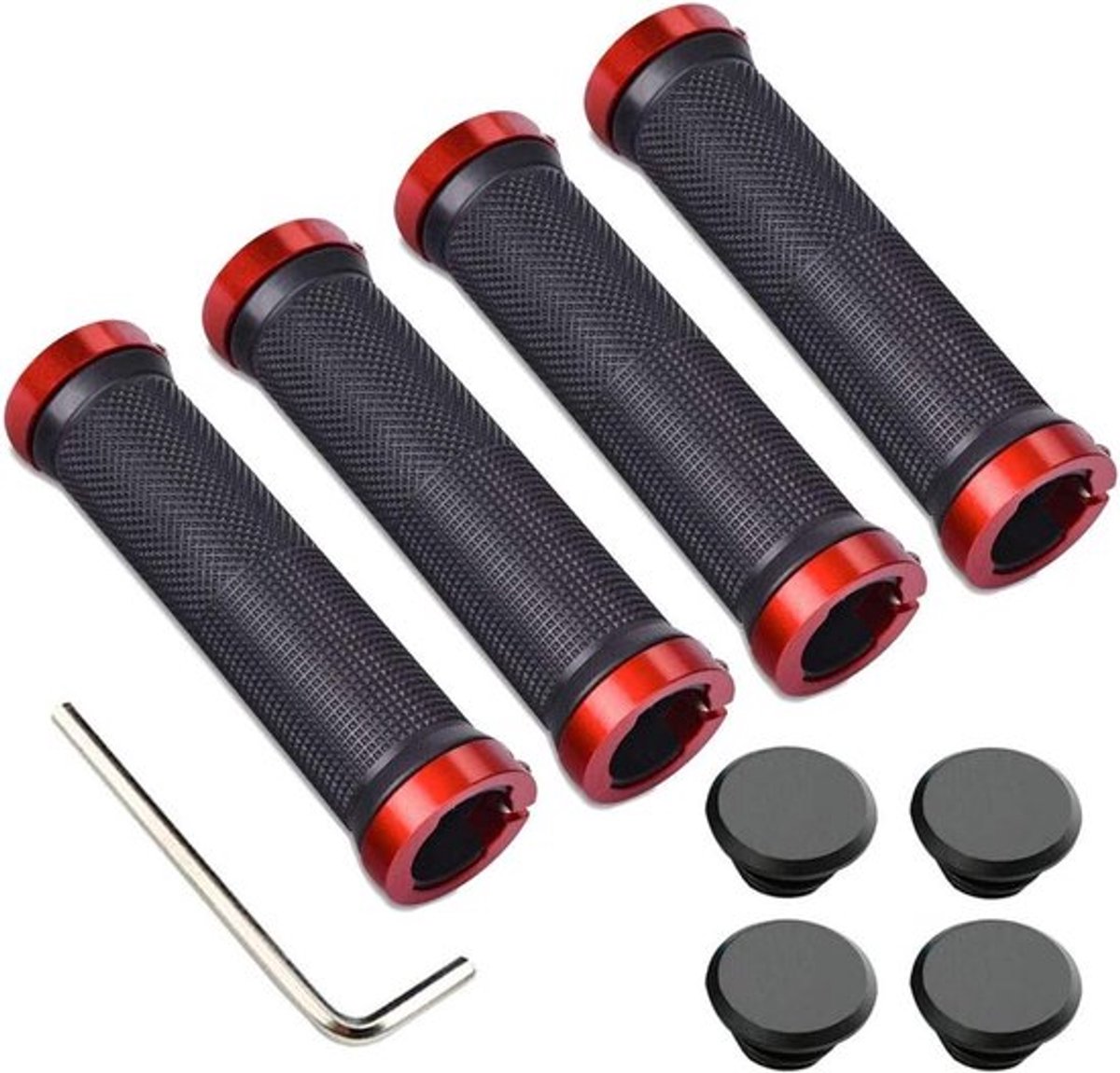 Ergonomische Fietshandvatten voor Mountainbike, Antislip Rubber, Dubbele Vergrendeling, 22mm Diameter, Ideaal voor BMX en MTB Gebruik, 2 Paar