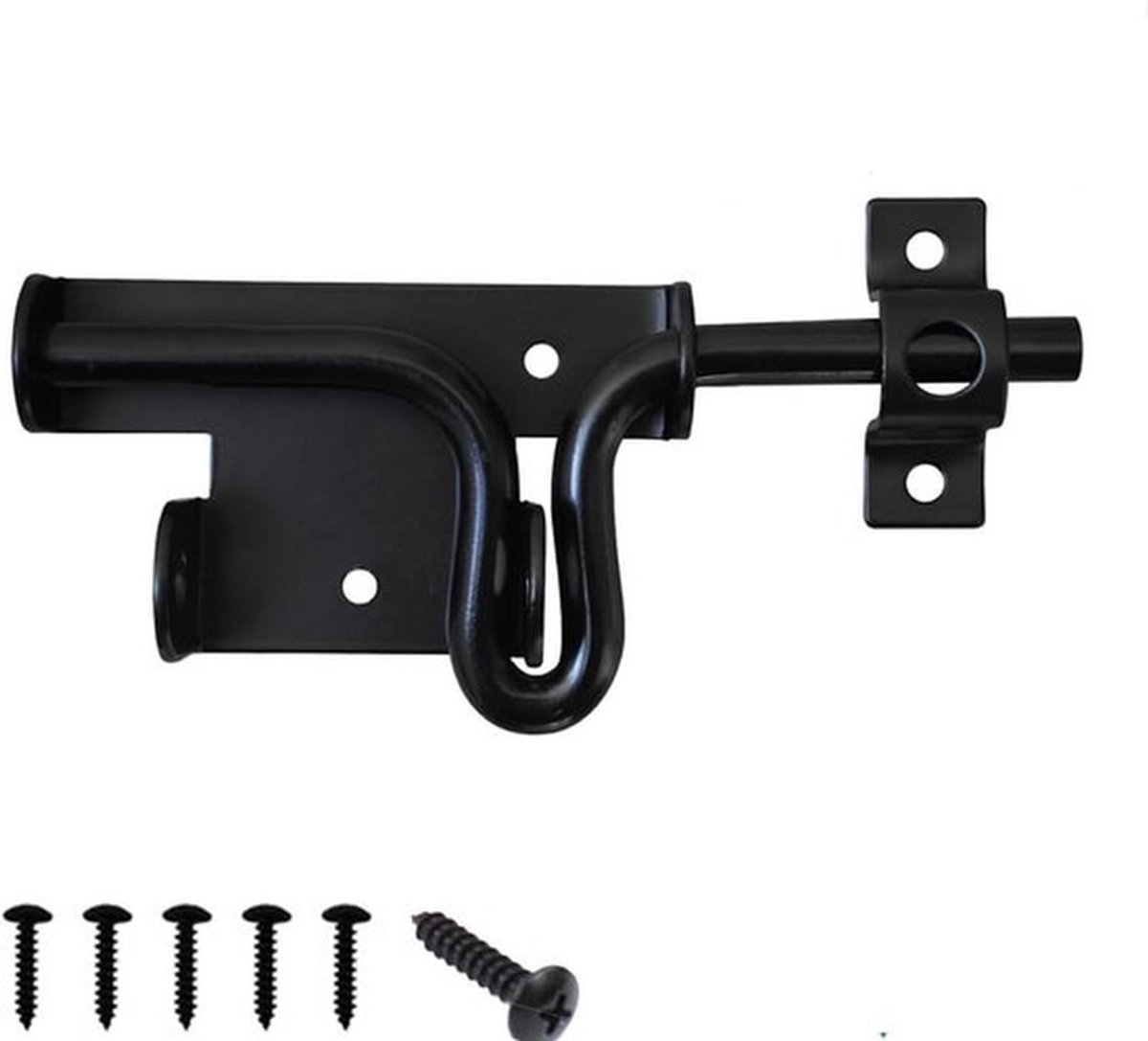 Zware Poortslot met Handvat - Schuifbolt Slot voor Houten Poorten, Dubbelzijdige Schakelaar met Hangslot - 15.5 cm, Buiten Barn Fence Tuindeurslot voor Extra Beveiliging
