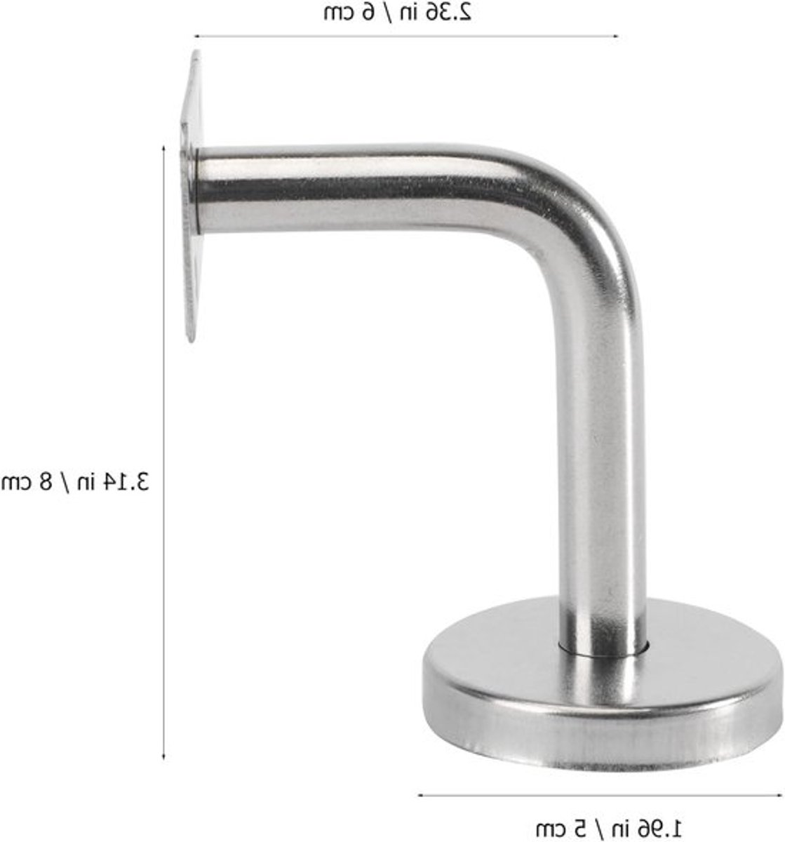 Set van 5 RVS Handrail Beugels - Elegante en Corrosiebestendige Steun voor Trapleuningen en Muren (60*100mm)