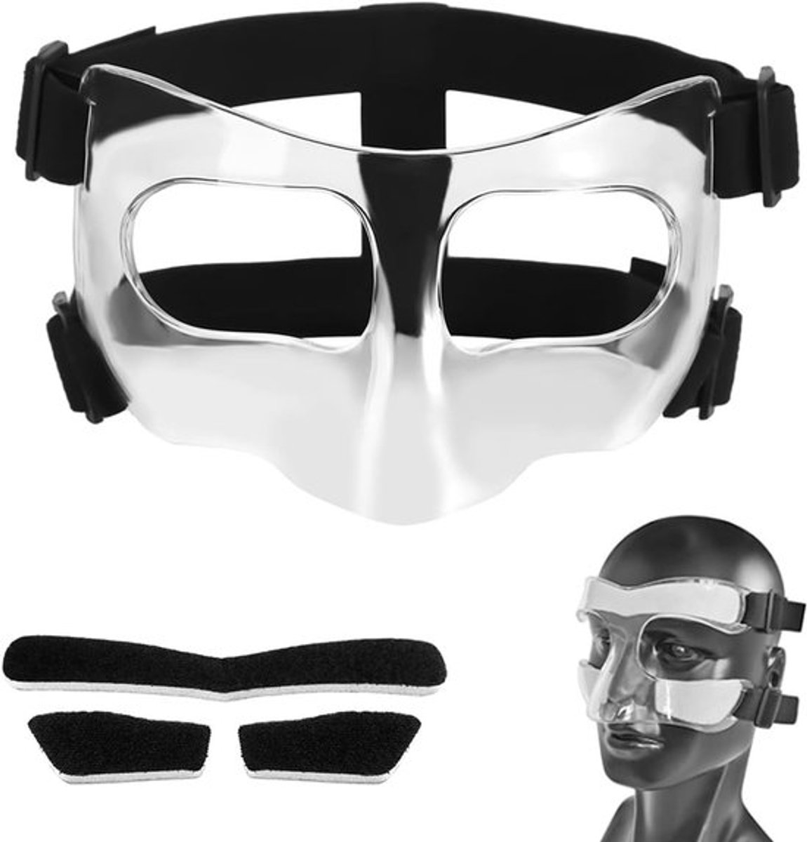 Verstelbare gezichtsbeschermer voor een gebroken neus, ideaal voor sporttraining en voetbal, unisex neusmasker