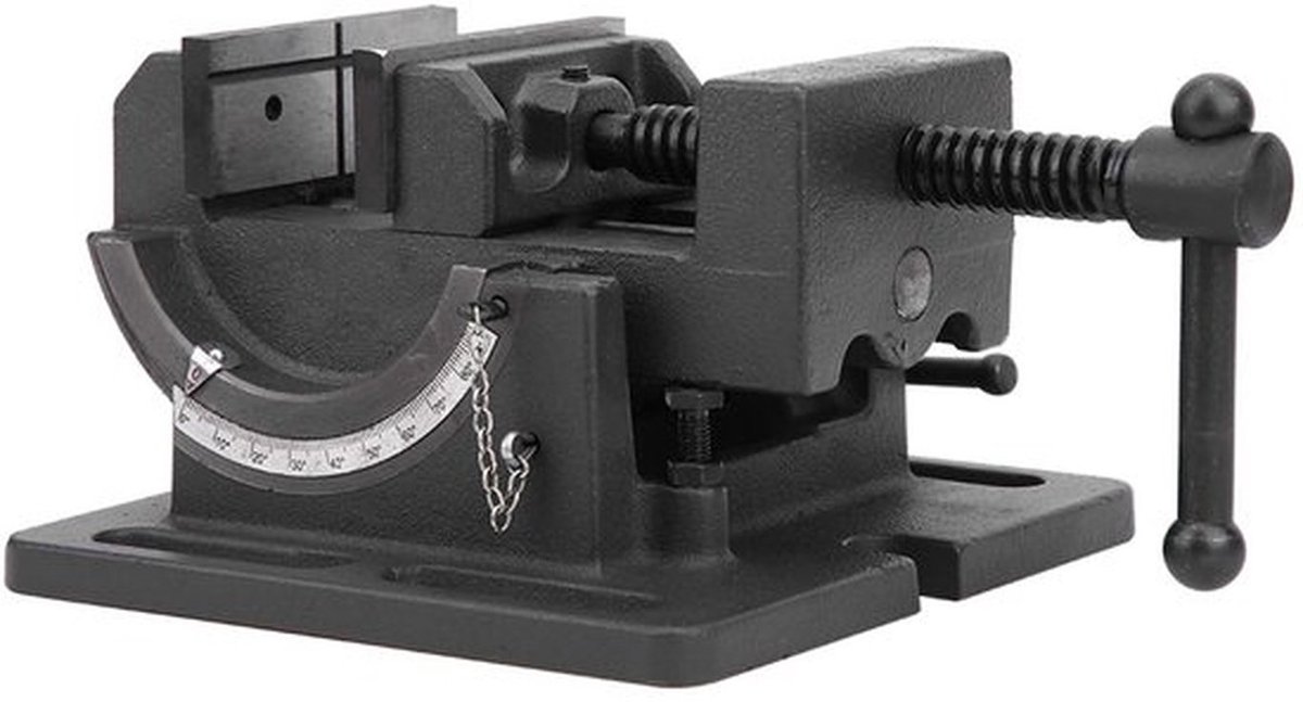 3-inch Gietijzeren Bankschroef - Kantelbare Kaken - Hoge Hardheid - Zwart - Precisie Bankschroef - Ideaal voor Boormachine Verwerking - C...
