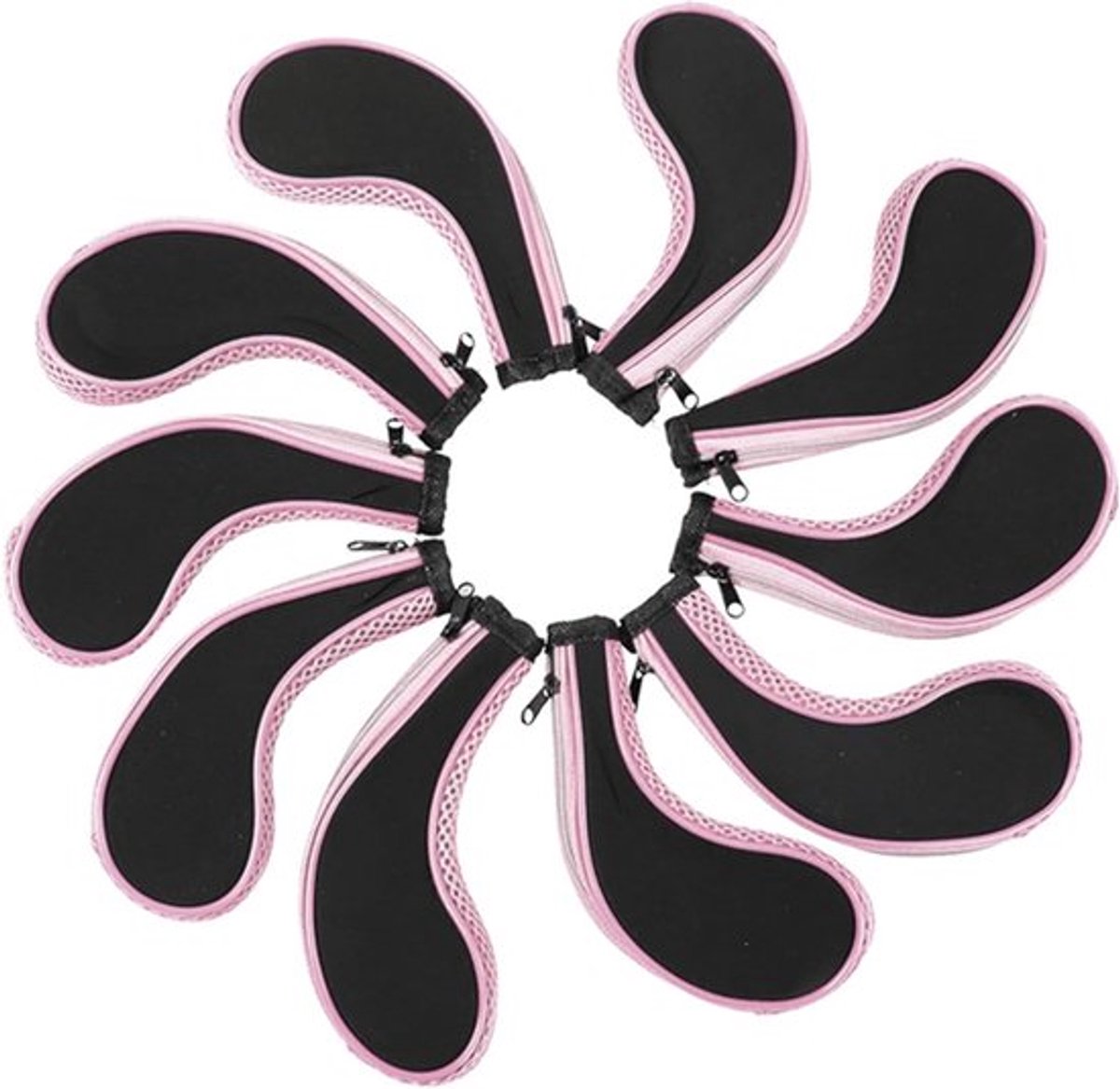 Waterdichte Neopreen Golf Iron Head Covers - 10 Stuks Bescherming voor Golfclubs, Putter en Accessoires (Roze)