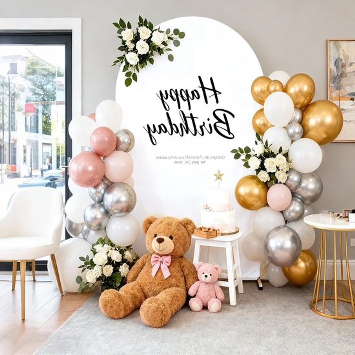 Witte Rond Boogbedekking voor Huwelijk en Verjaardagsfeesten, 120cm x 220cm, Decoratieve Achtergrond voor Ceremonies en Evenementen