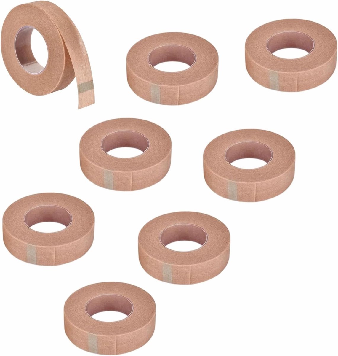 8 Rollen Micropore Tape 1,25 cm × 9,14 m - Flexibele Huidband voor Wonden, Ademend en Zelfklevend, Ideaal voor Sport en Zwellingen