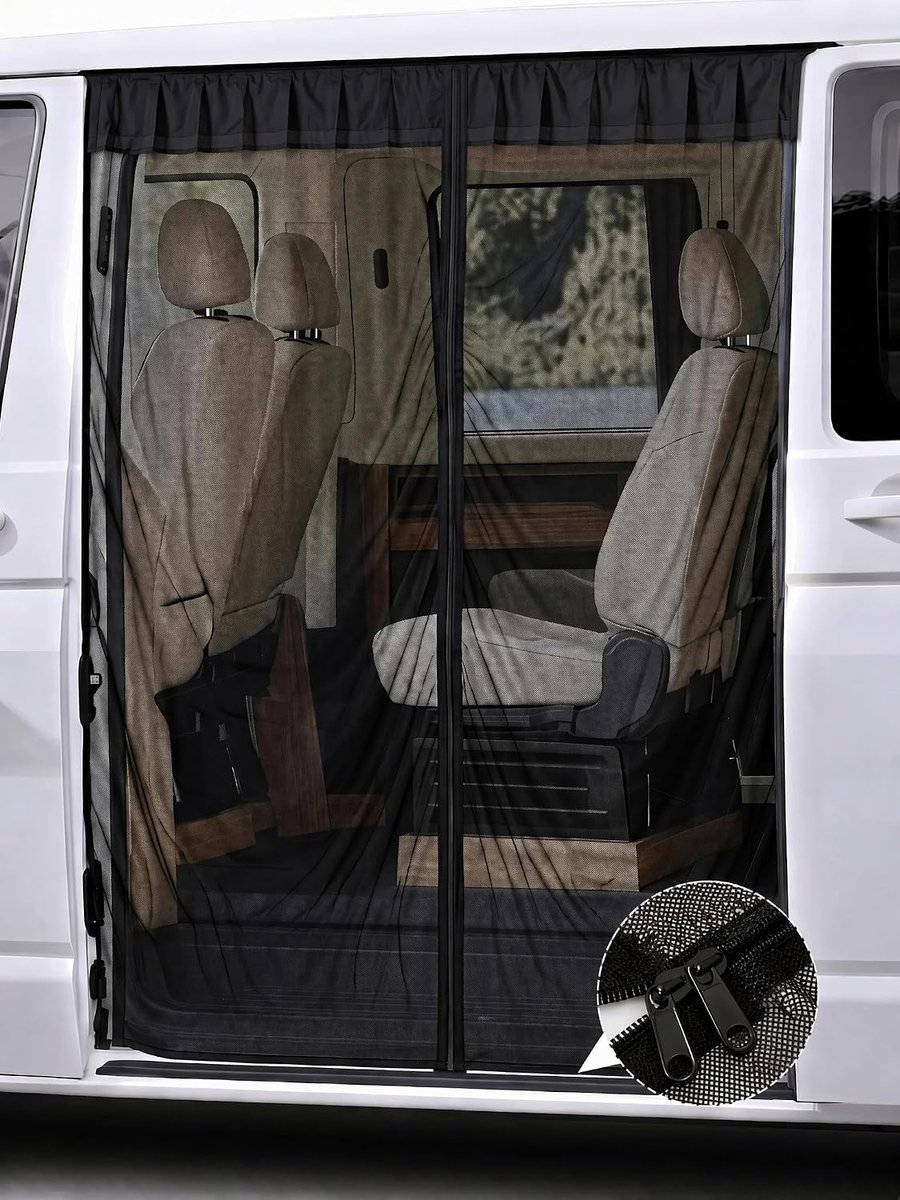 Magnetisch Vliegengaas voor VW T5/T6 Schuifdeur - Insectenwerend Net met Snelle Montage, 150 x 160 cm, Ideaal voor Bescherming Tegen Vliegen en Zonnebescherming
