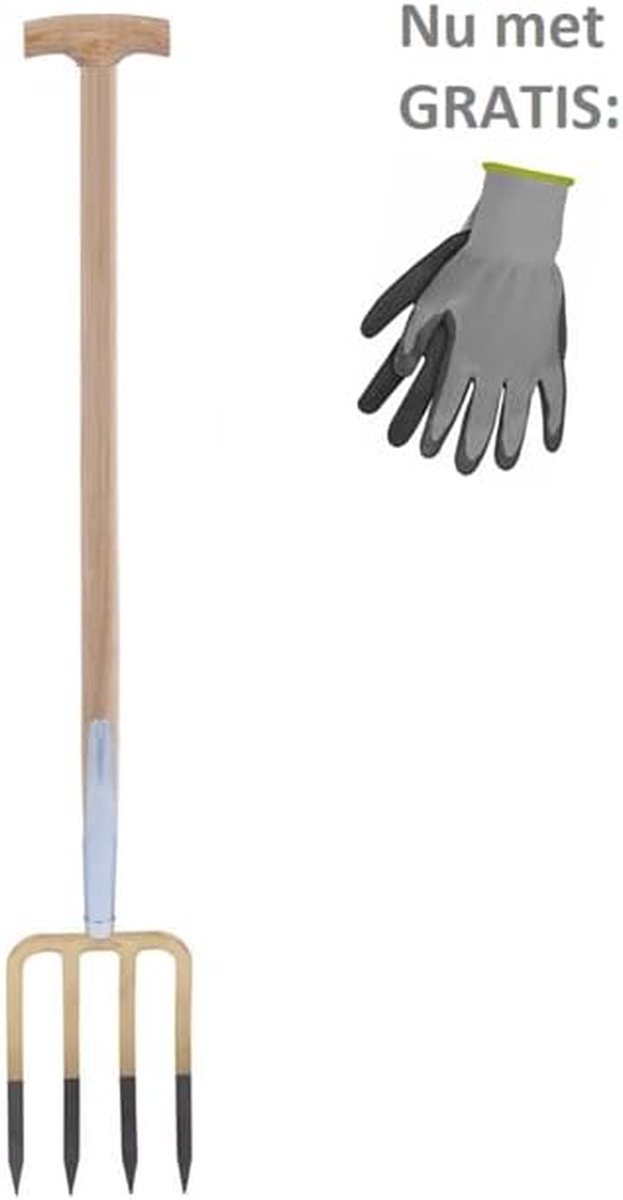 Spitvork Tuinvork - Mestvork Stalvork - Zware grond omspitten - Gesmeed staal Essenhouten steel - 85 cm steel - Niet gespecificeerd — afbeelding 3