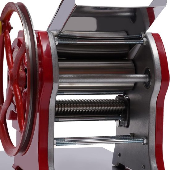 Handmatige pastamachine voor verse pasta, roestvrijstaal, deegmachine met instelbare dikte 0,5-5 mm, ideaal voor 5-10 personen — afbeelding 3