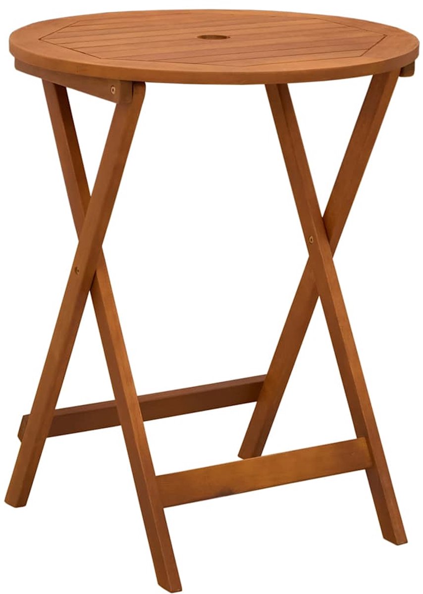 vidaXL Tuintafel inklapbaar Ø60x75 cm massief eucalyptushout
