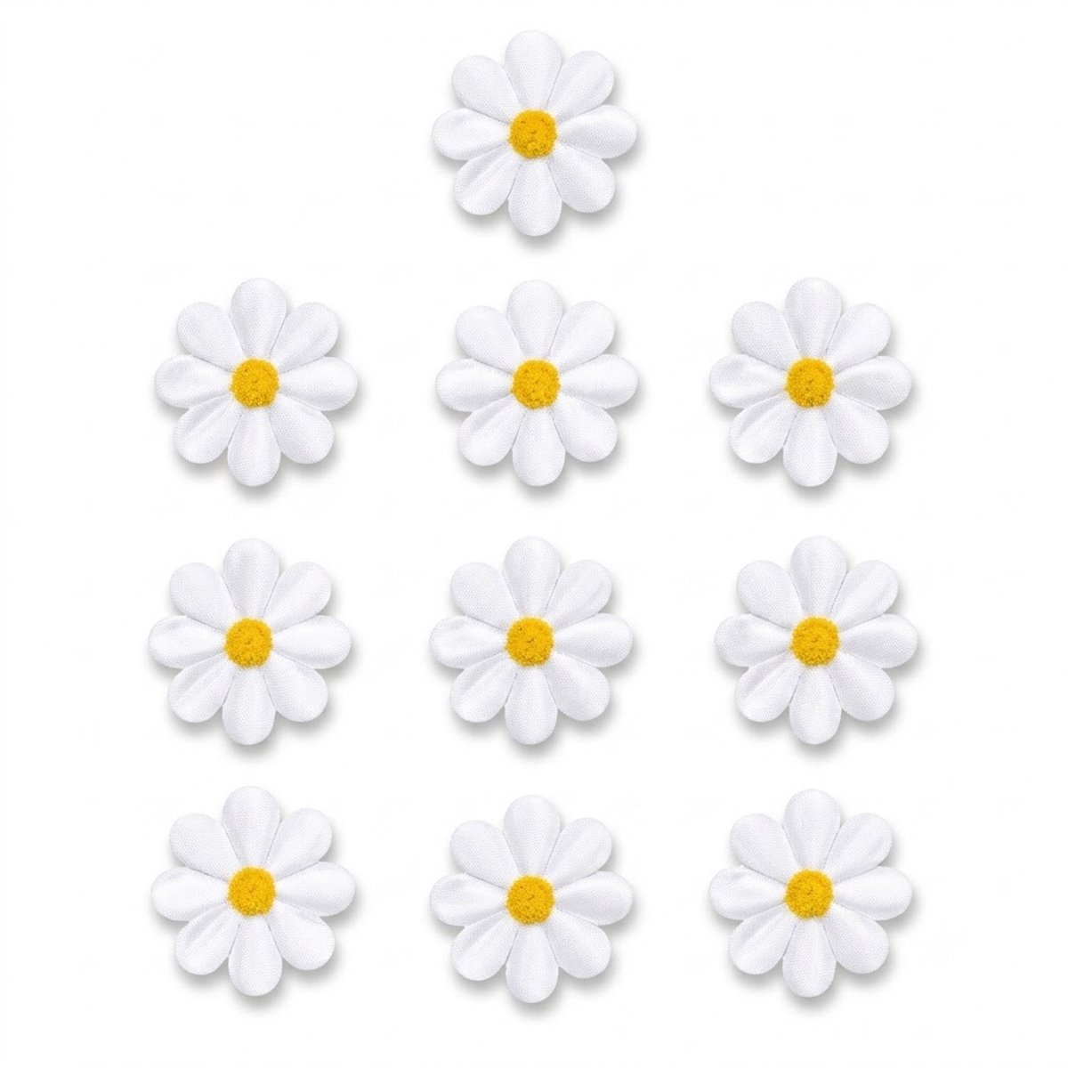 Witte bloemen patches stofapplicaties 10 stuks madeliefje geborduurde opstrijkpatch voor kleding tassen T-shirt reparatie appliqué set
