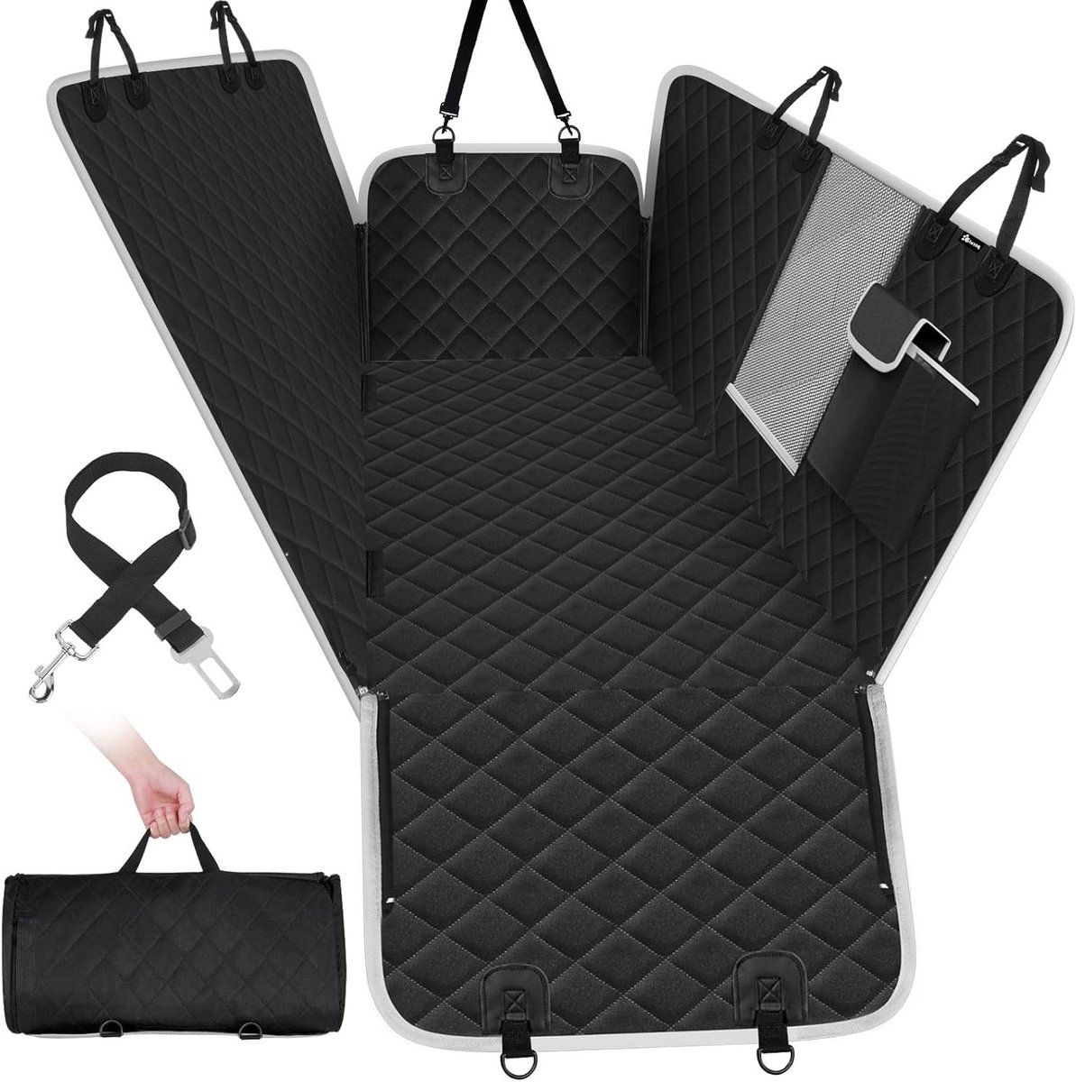 Honden Autodeken - Autostoelhoes - Veilig Vervoer - Waterdicht Oxford Materiaal - 146x136CM - Zwart
