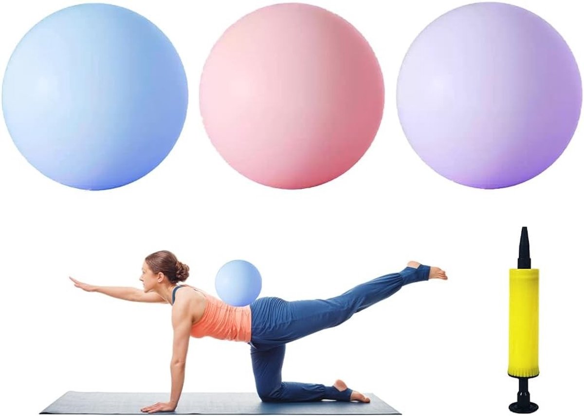Kleine Gymnastiekballen Set van 3, 25 cm, Ideaal voor Pilates en Yoga, Inclusief Pomp, Antislip Fitness Ballen