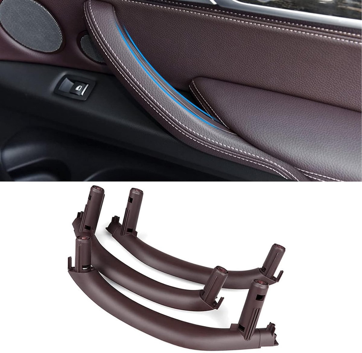 Set van 3 Binnen Deurgrepen voor BMW X5 F15 F85 en X6 F16 F86 (2014-2018) - Links en Rechts - Mocha Kleur - Hoogwaardige Vervangingen voor Deurgrepen