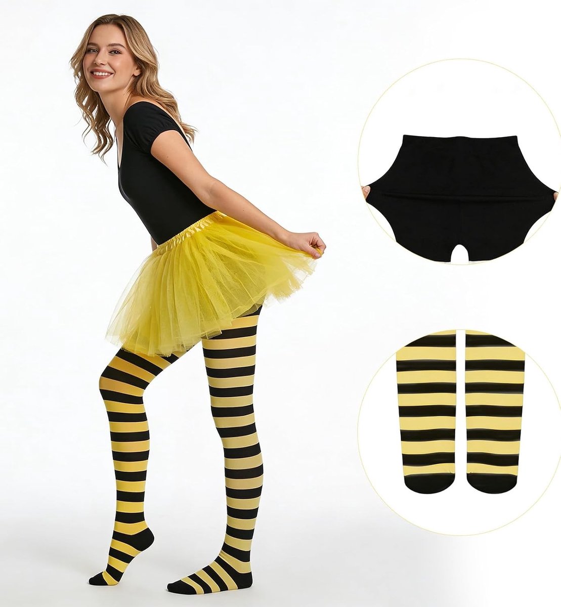 Gestreepte Panty Kousen voor Vrouwen, Opaque Kousen voor Carnaval, Halloween en Themafeesten, Perfecte Accessoire voor Kostuums