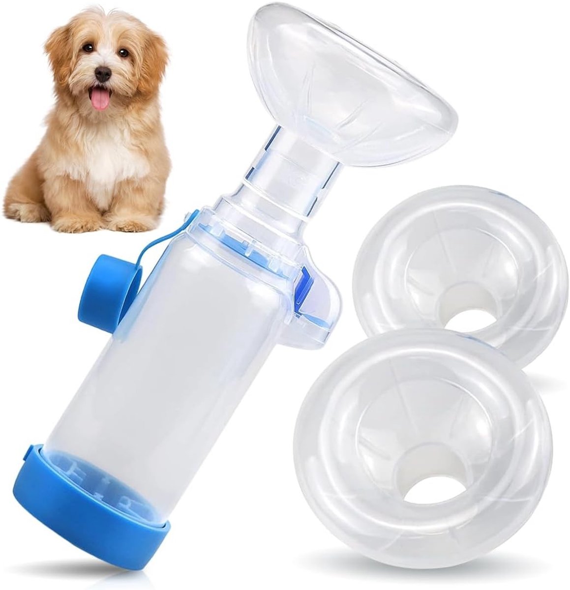 Inhalator voor Huisdieren met 2 Maskers voor Katten en Honden | Aerosol Kamer met Ademhalingsindicator | Draagbare Inhalatiehulp voor Gezonde Luchtwegen