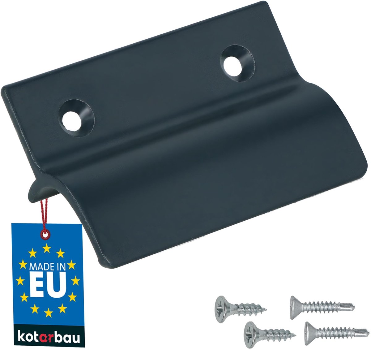 KOTARBAU® Balkondeurgreep - Terrasdeurgreep 65 x 45 mm - Aluminium - Deurgreep Balkon - Terrasdeurgreep met Brug - Grafiet
