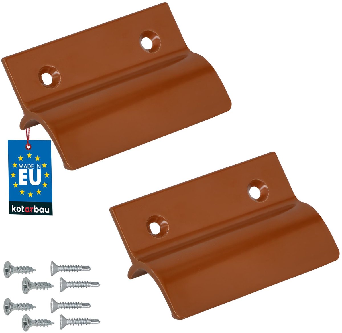 KOTARBAU® 2 Stuks - Balkondeurgreep - Terrasdeurgreep 65 x 45 mm - Aluminium - Deurgreep Balkon - Terrasdeurgreep met Brug - Baksteenrood