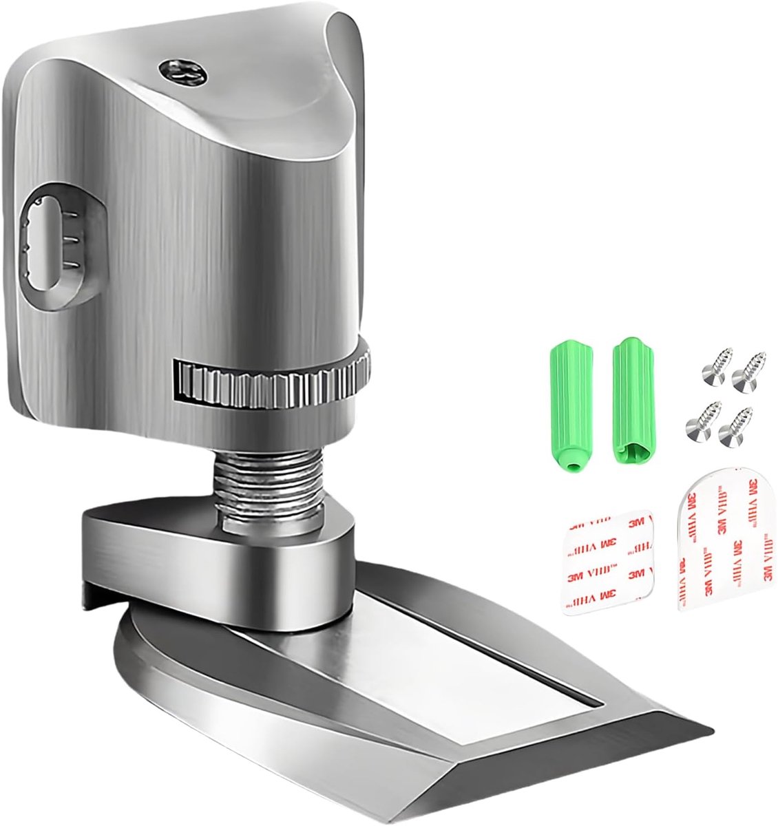 SnelShoppen - Magnetische Deurstoppers Verstelbaar Zonder Boren, Magnetische Deurstoppers met 3M Tape en Schroeven voor Slaapkamer, Kantoor (Zwart)