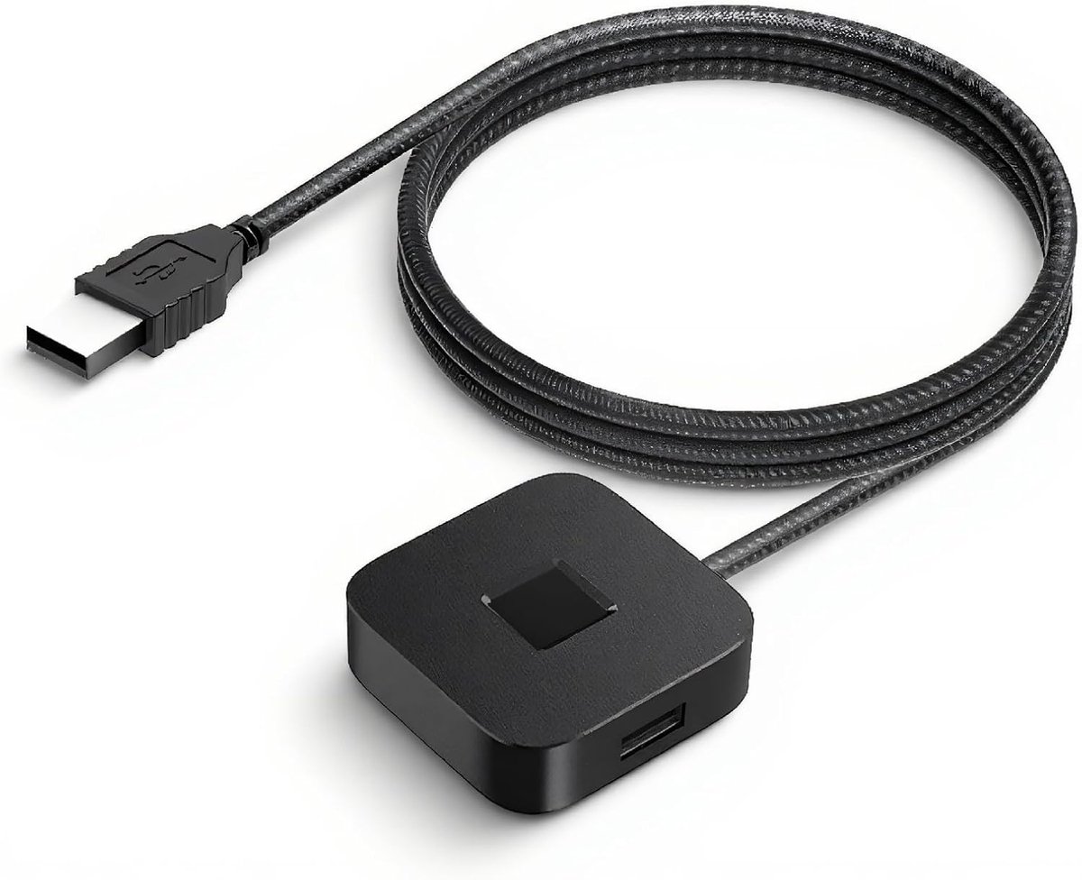 SnelShoppen - USB Vingerafdruklezer voor Win Hello, 360-Graden Biometrische Scanner, Snelle Aanpassing, Draagbaar Ontwerp en USB-C Dock (Zwart)
