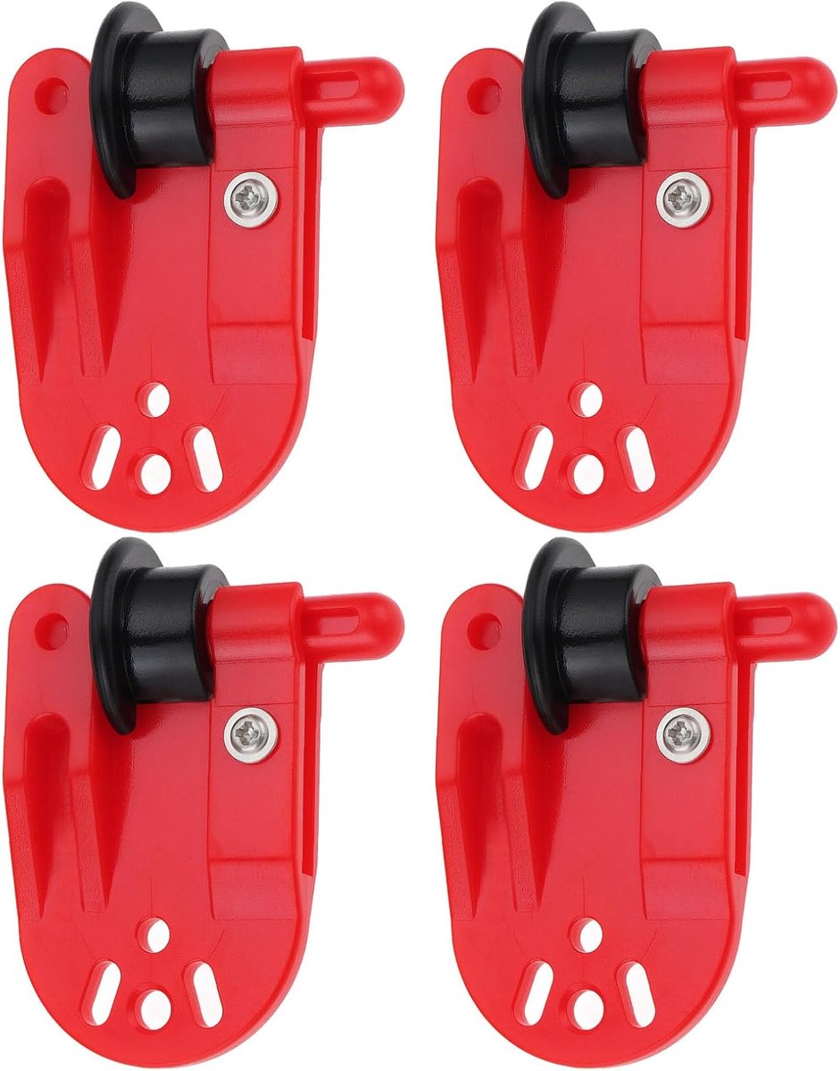 SnelShoppen - Set van 4 Ontgrendelingsclips voor Schaafplank, 4 x 3 cm, Rood, ABS Materiaal, Duurzaam, Veilig voor Zeevissen, Accessoires voor Hengels