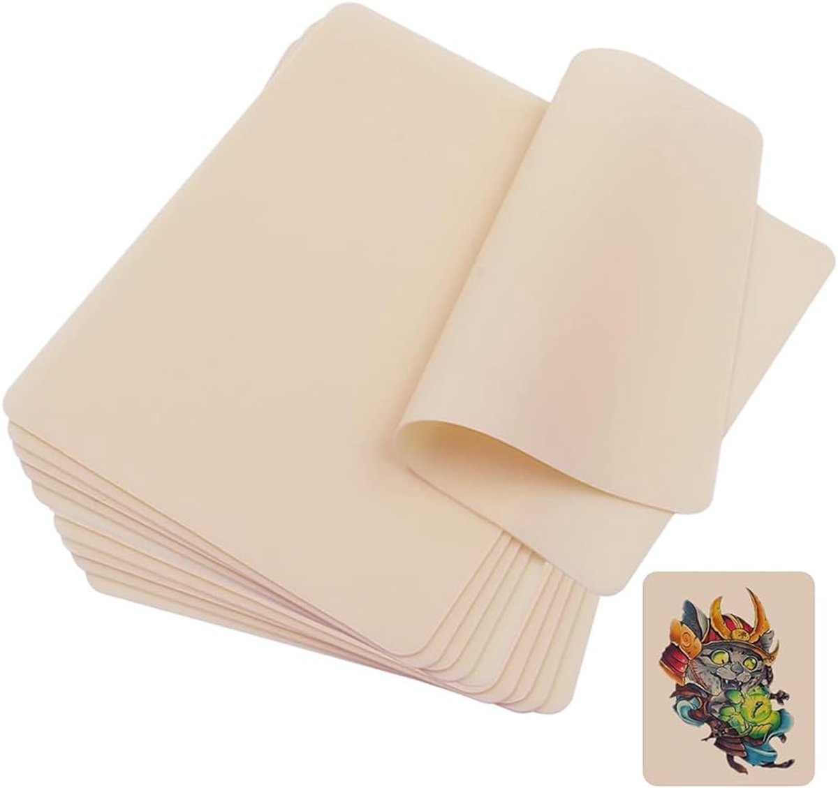 Tattoo oefenhuid 10 stuks - dubbelzijdig 18,8 x 14,2 cm - 1 mm dik - ideaal voor beginners en professionals - ShopVlot